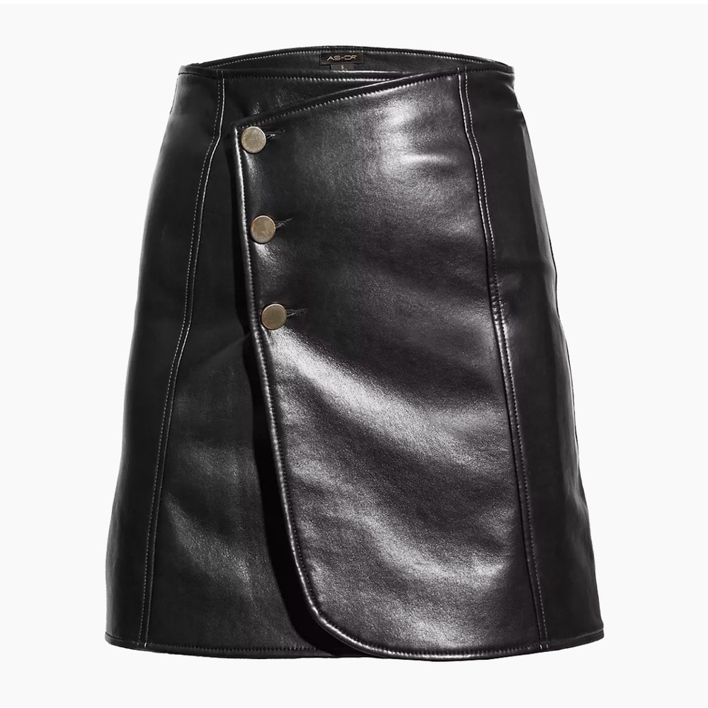 AS by DF - Allison Recycled Leather Skirt  - Black - Small